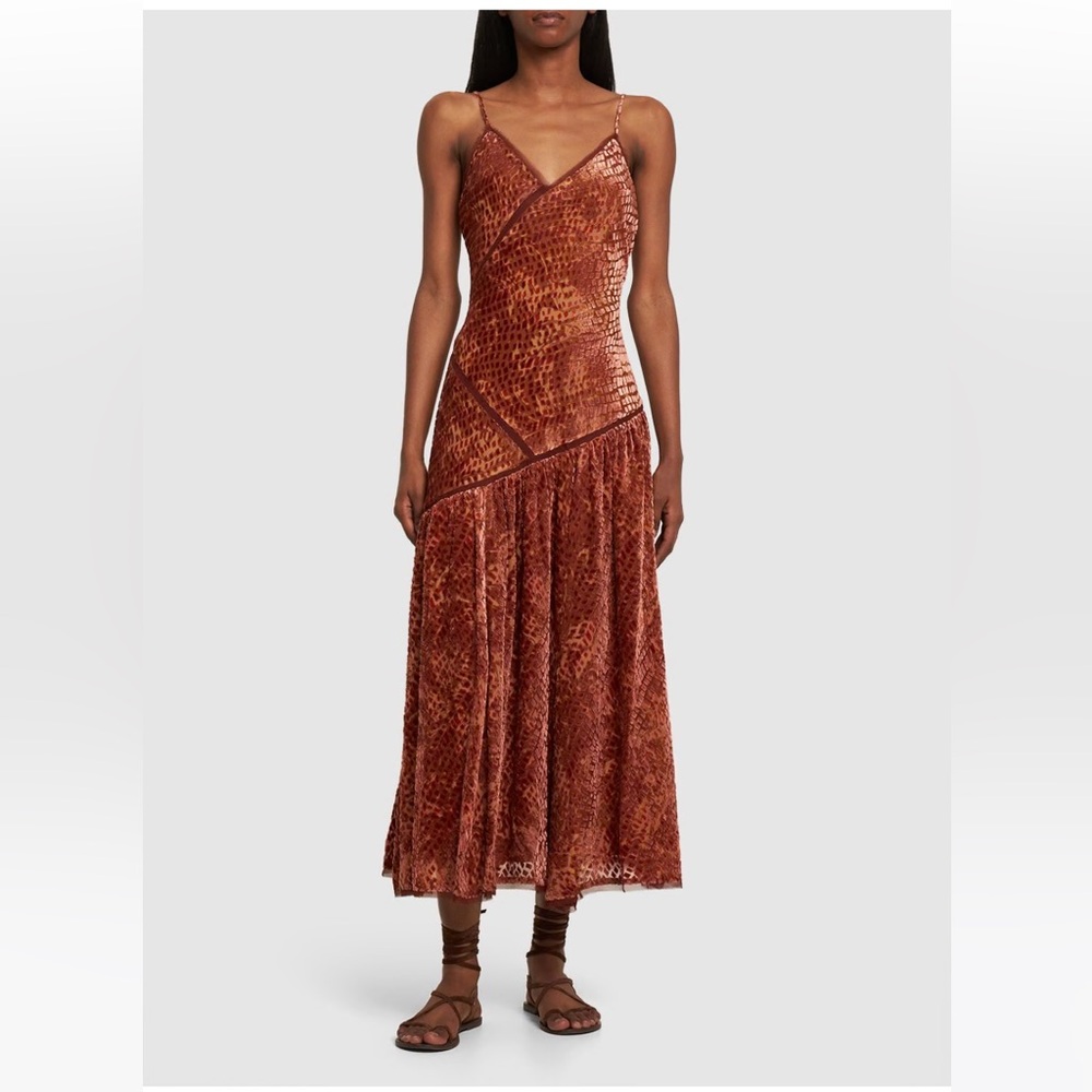 Ulla Johnson | Elodie Dress | Sienna | NWT |  Silk Trimmed Midi Dress